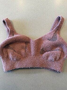 Cozy Textured Nike  Bralette in Mauve